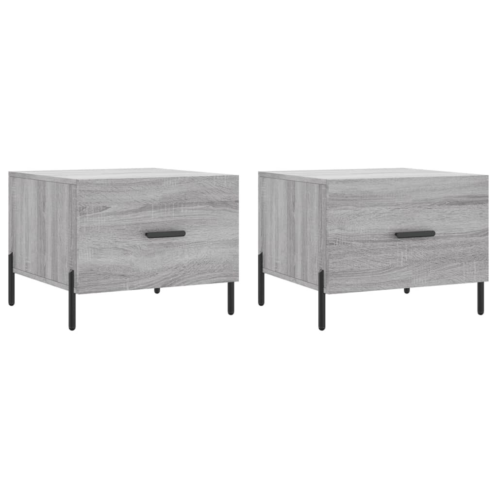 Tavolini Salotto 2pz Grigio Sonoma 50x50x40cm Legno Multistrato