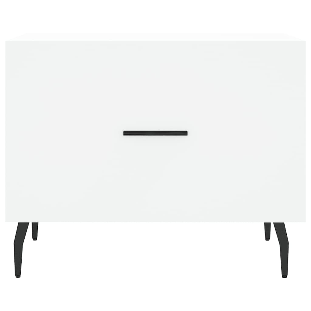 Tavolini da Salotto 2 pz Bianchi 50x50x40 cm Legno Multistrato