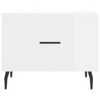 Tavolino da Salotto Bianco Lucido 50x50x40 cm Legno Multistrato