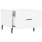 Tavolino da Salotto Bianco Lucido 50x50x40 cm Legno Multistrato