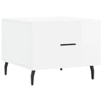 Tavolini Salotto 2pz Bianco Lucido 50x50x40cm Legno Multistrato