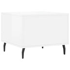 Tavolini Salotto 2pz Bianco Lucido 50x50x40cm Legno Multistrato
