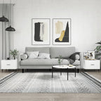 Tavolini Salotto 2pz Bianco Lucido 50x50x40cm Legno Multistrato