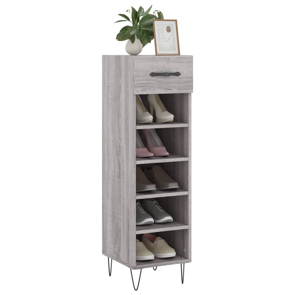Scarpiera Grigio Sonoma 30x35x105 cm in Legno Multistrato