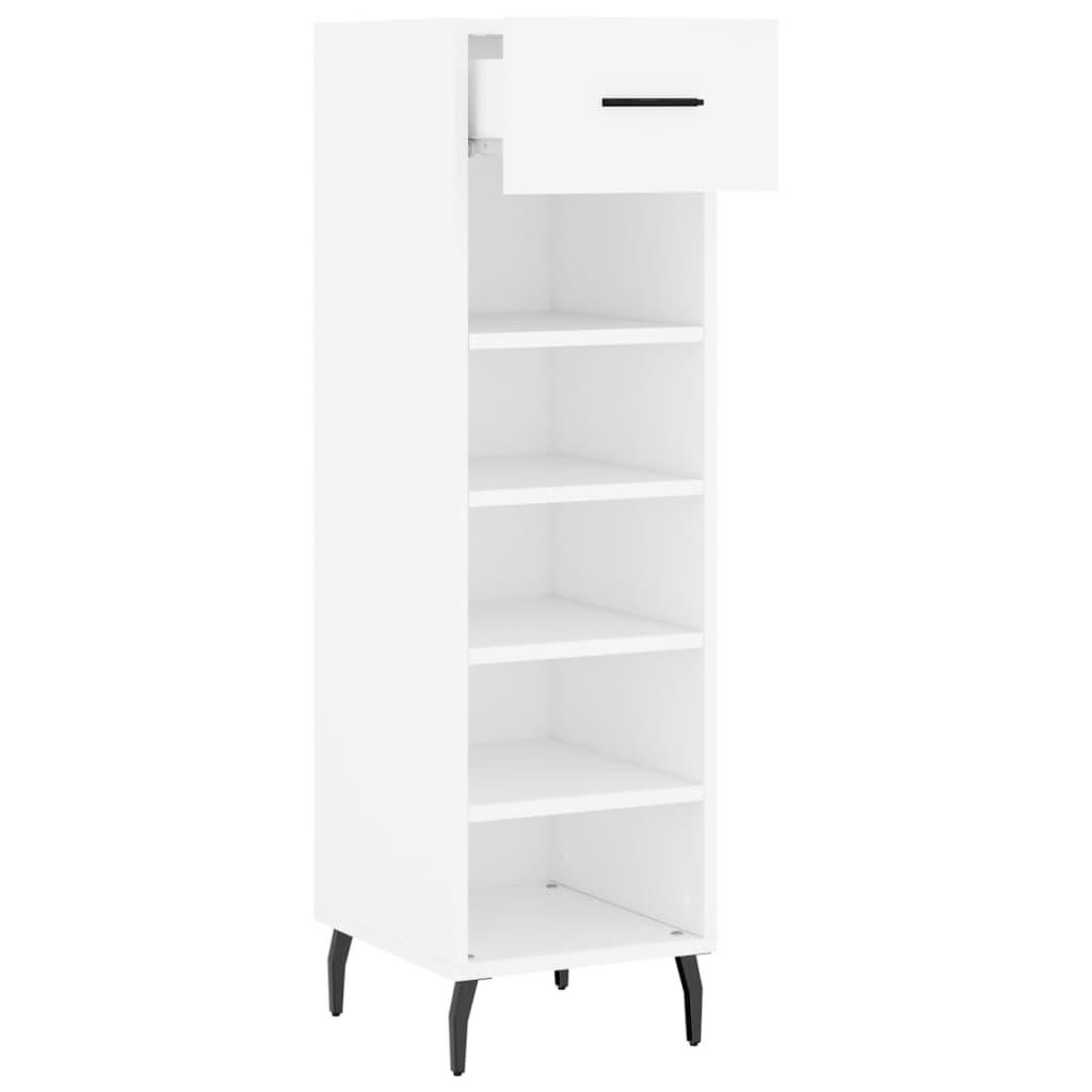 Scarpiera Bianca 30x35x105 cm in Legno Multistrato