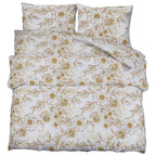 Set Copripiumino Bianco e Marrone 240x220 cm in Cotone 100%