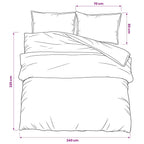 Set Copripiumino Bianco e Marrone 240x220 cm in Cotone 100%