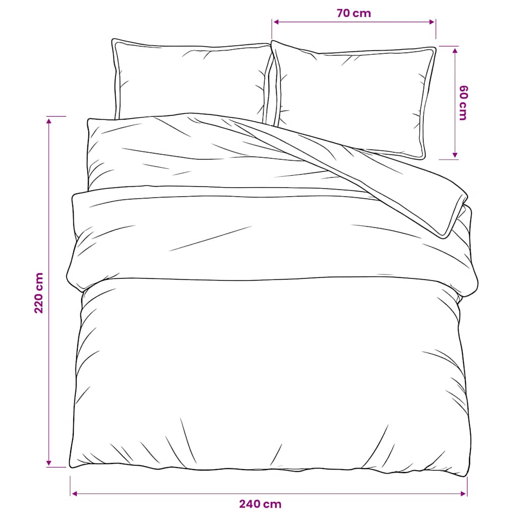 Set Copripiumino Bianco e Marrone 240x220 cm in Cotone 100%