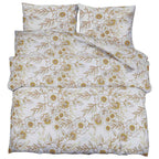 Set Copripiumino Bianco e Marrone 200x200 cm in Cotone 100%
