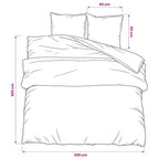 Set Copripiumino Bianco e Marrone 200x200 cm in Cotone 100%