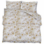 Set Copripiumino Bianco e Marrone 200x200 cm in Cotone 100%