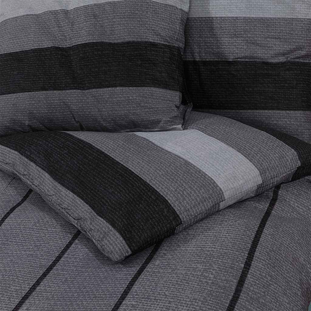 Set Copripiumino Grigio Scuro 140x200 cm Cotone 100%