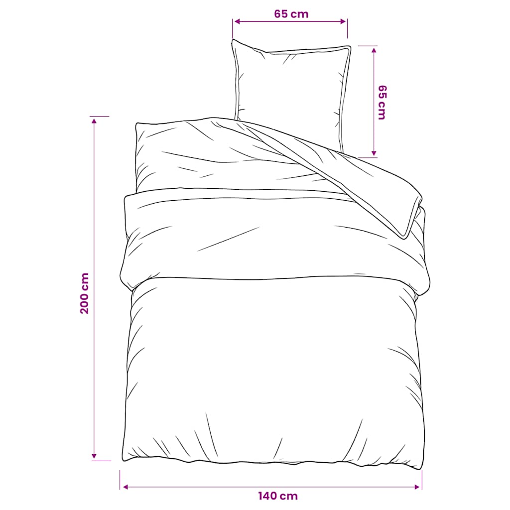 Set Copripiumino Grigio Scuro 140x200 cm Cotone 100%