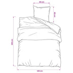 Set Copripiumino Grigio Scuro 140x200 cm Cotone 100%