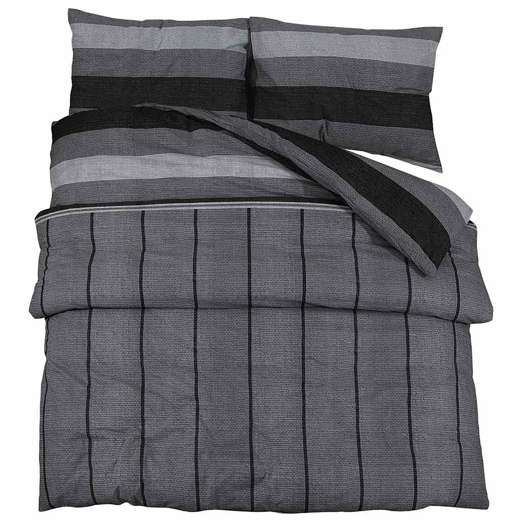 Set Copripiumino Grigio Scuro 200x200 cm Cotone 100%