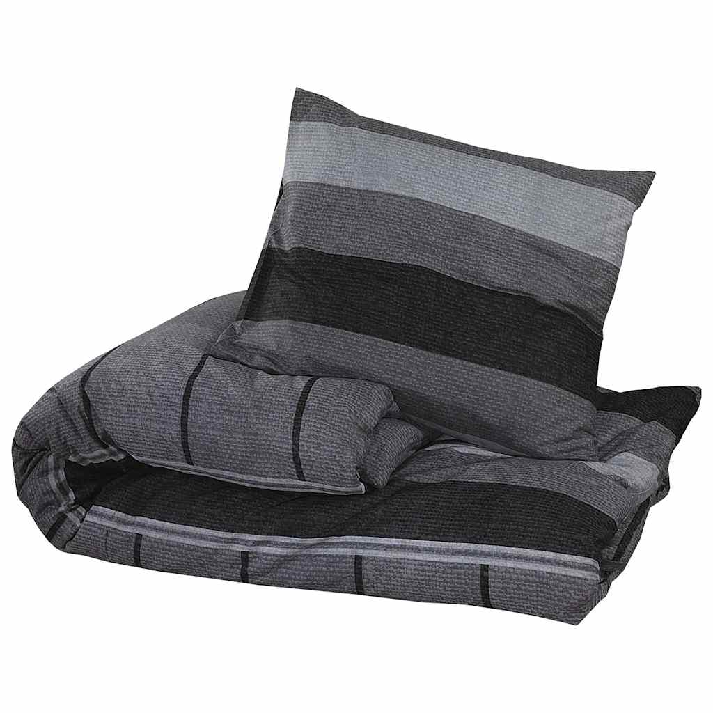 Set Copripiumino Grigio Scuro 200x200 cm Cotone 100%