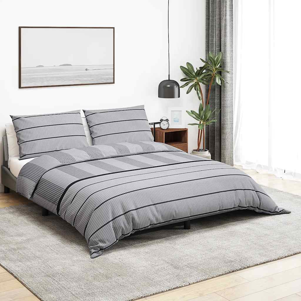 Set Copripiumino Grigio 240x220 cm in Cotone 100%