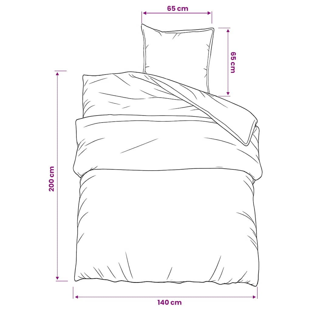 Set Copripiumino Grigio 140x200 cm Cotone 100%