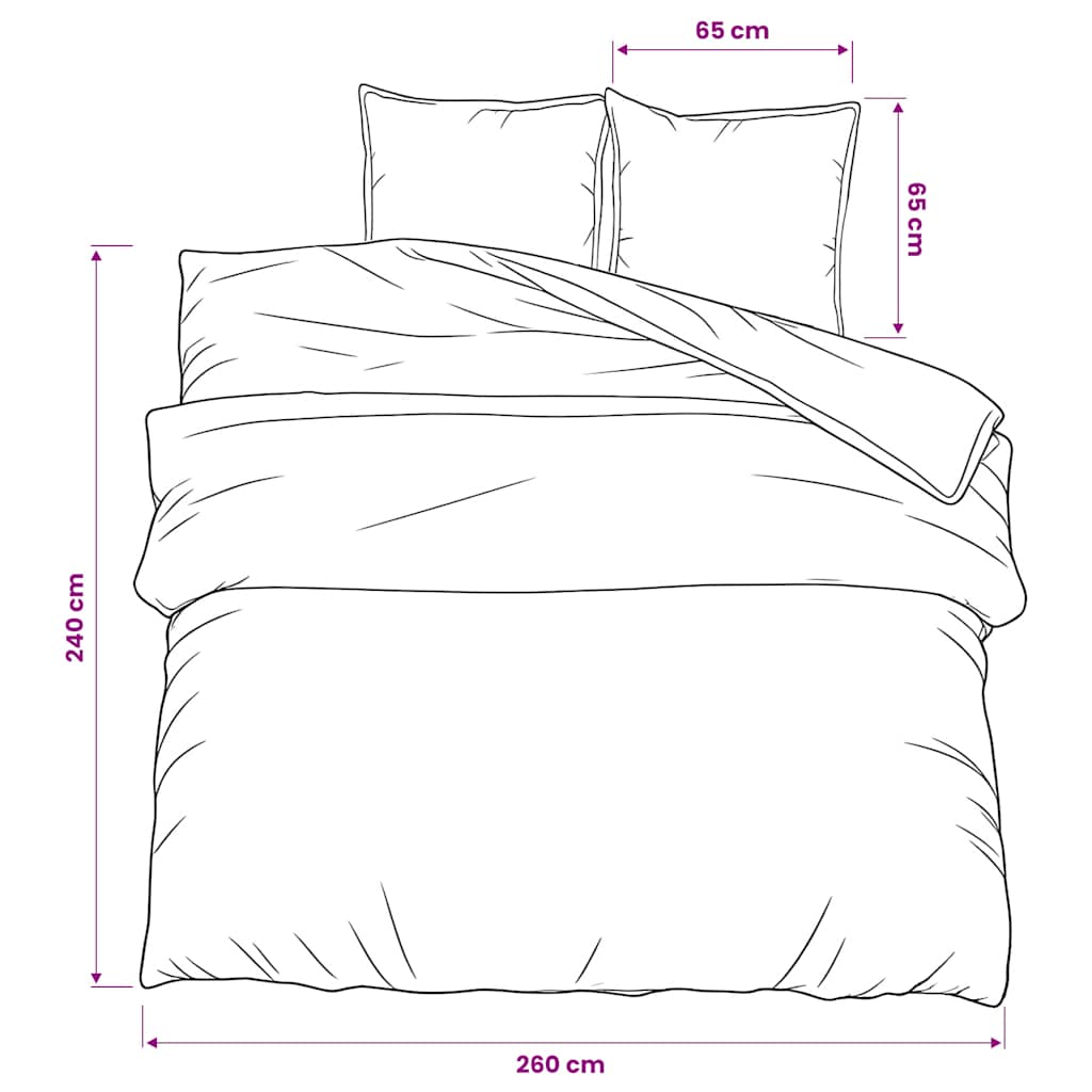 Set Copripiumino Grigio 260x240 cm in Cotone 100%