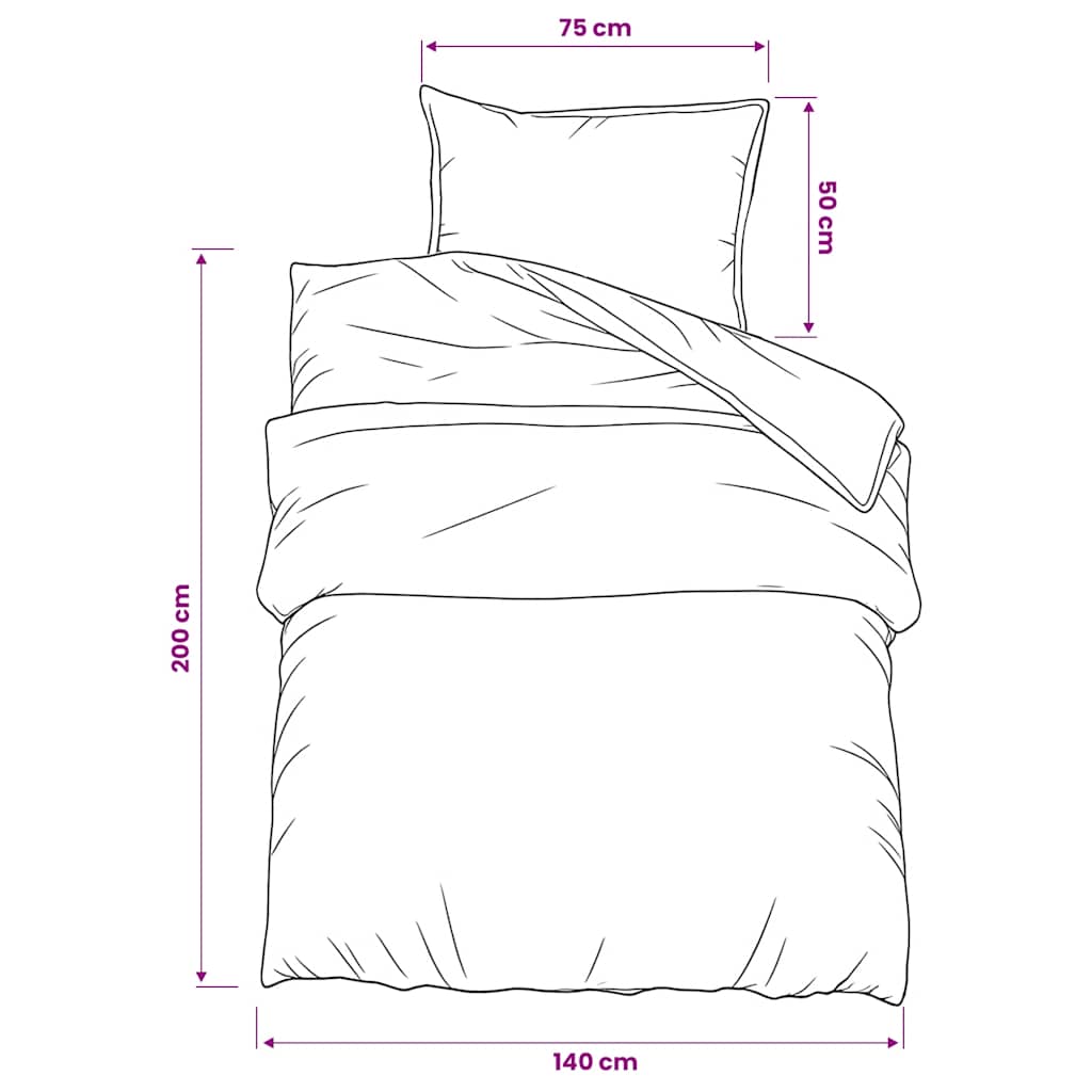 Set Copripiumino Grigio 140x200 cm Cotone 100%