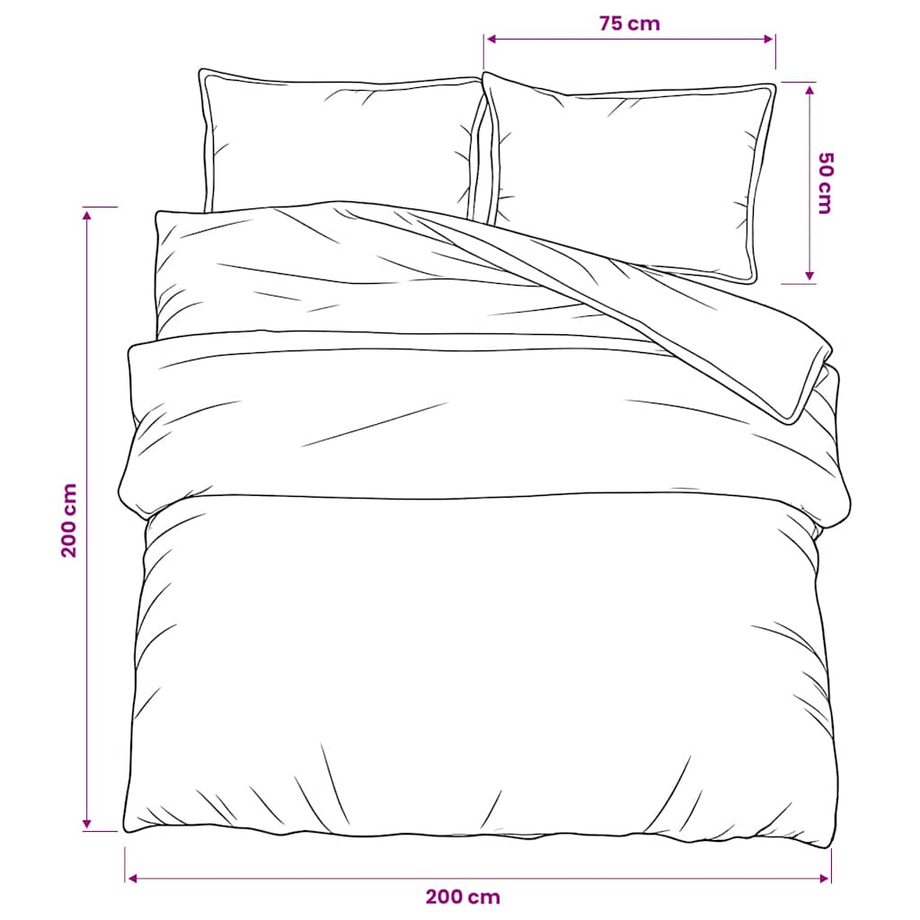 Set Copripiumino Grigio 200x200 cm Cotone 100%