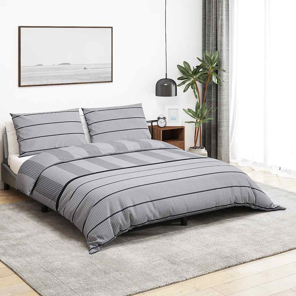 Set Copripiumino Grigio 200x200 cm Cotone 100%