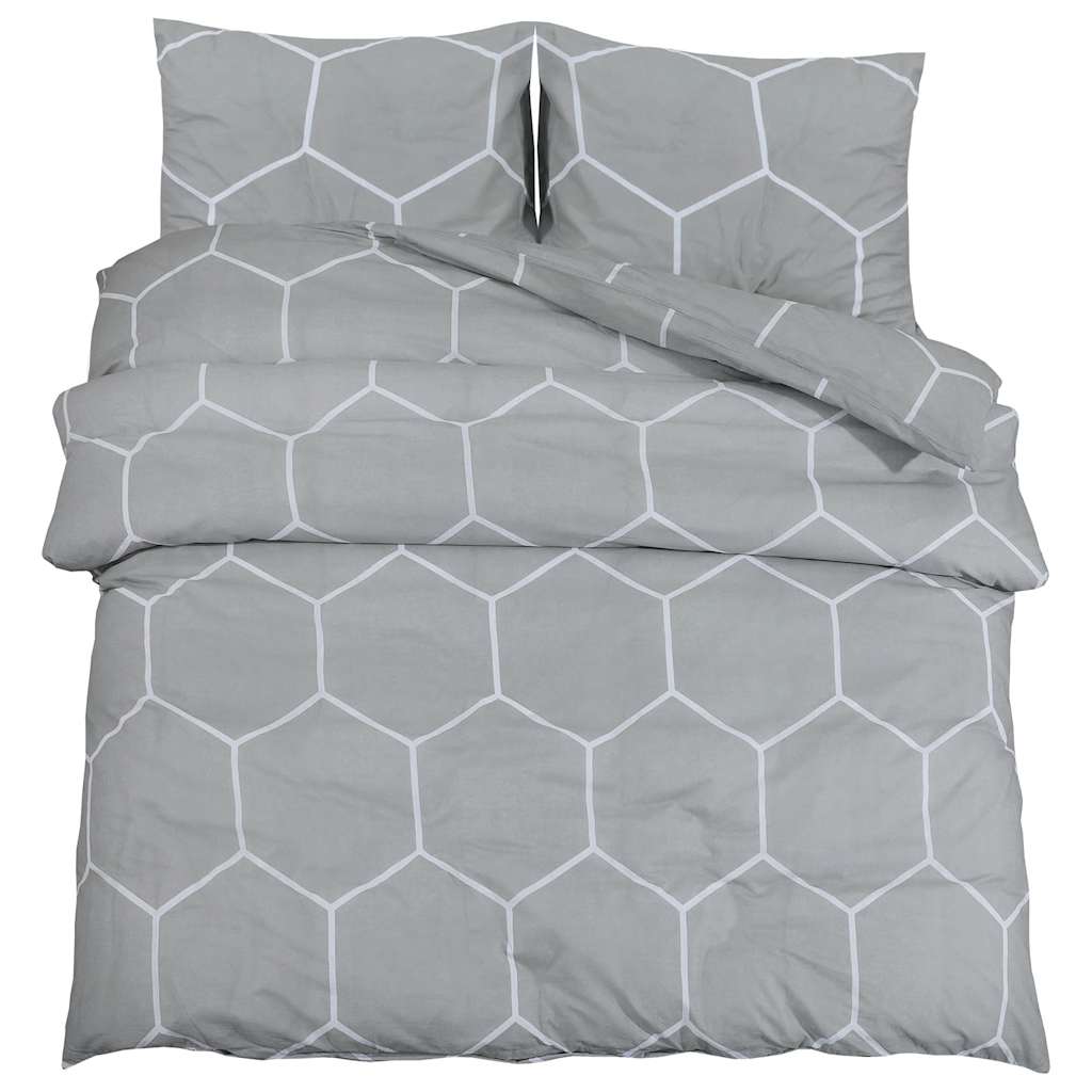 Set Copripiumino Grigio 140x200 cm Cotone 100%