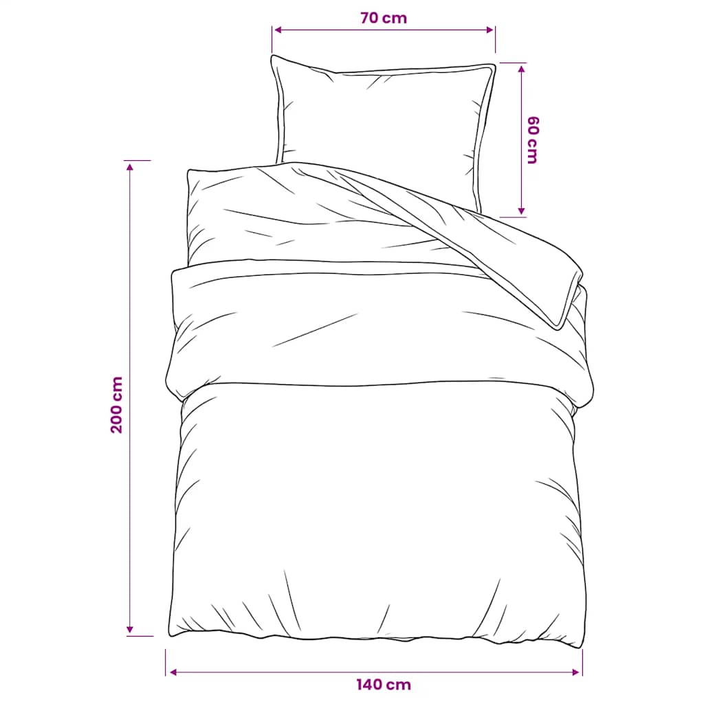 Set Copripiumino Grigio 140x200 cm Cotone 100%