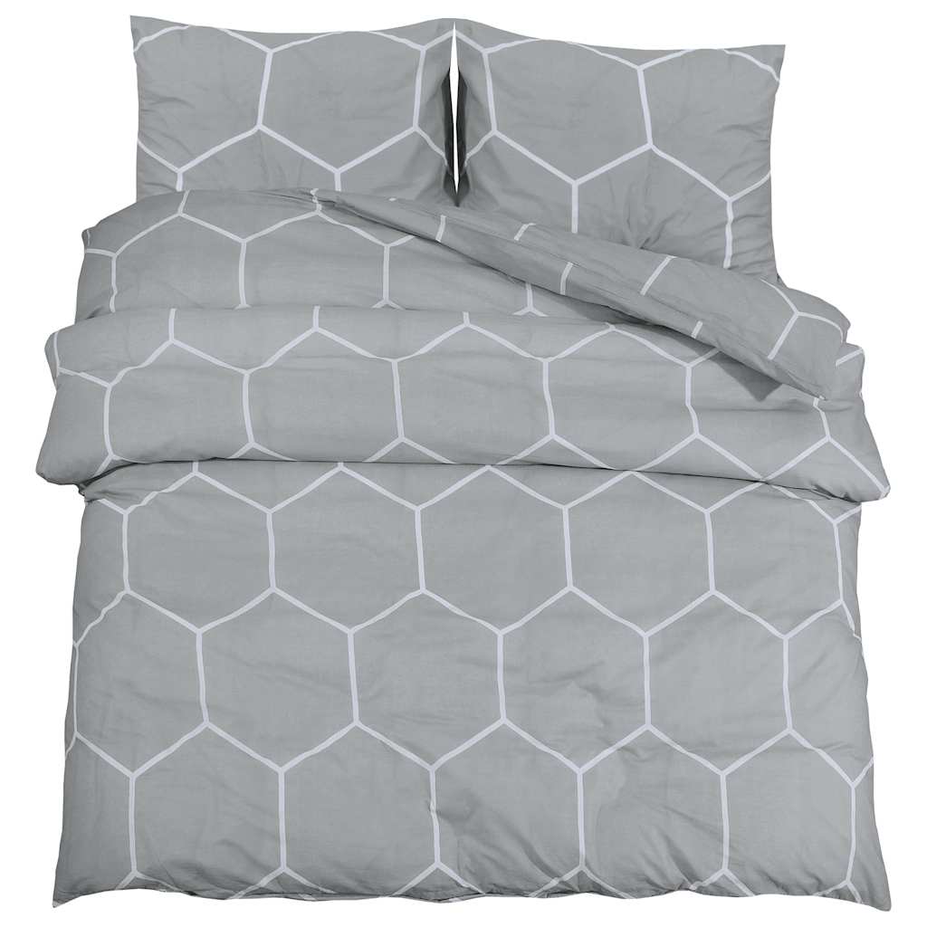 Set Copripiumino Grigio 155x220 cm in Cotone