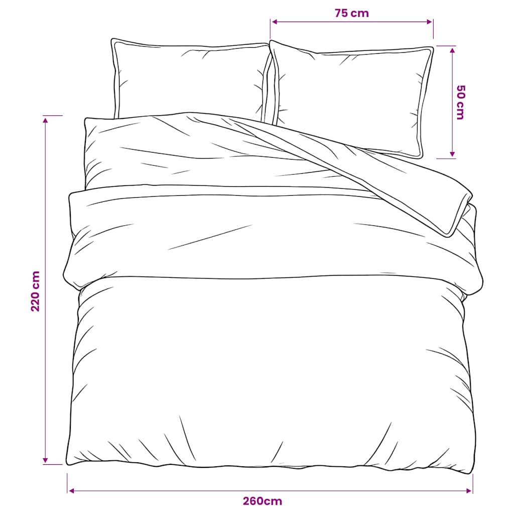 Set Copripiumino Grigio 260x220 cm in Cotone 100%