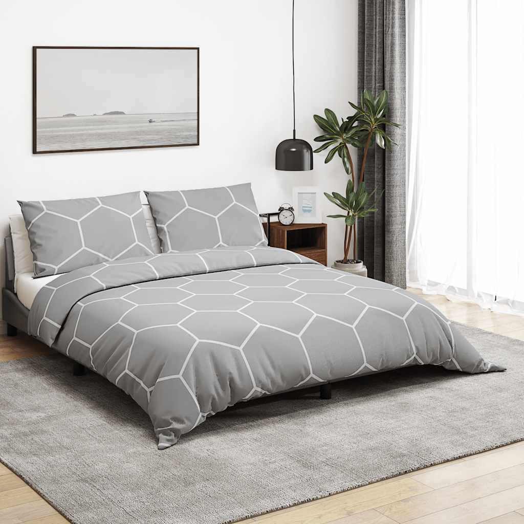 Set Copripiumino Grigio 260x220 cm in Cotone 100%