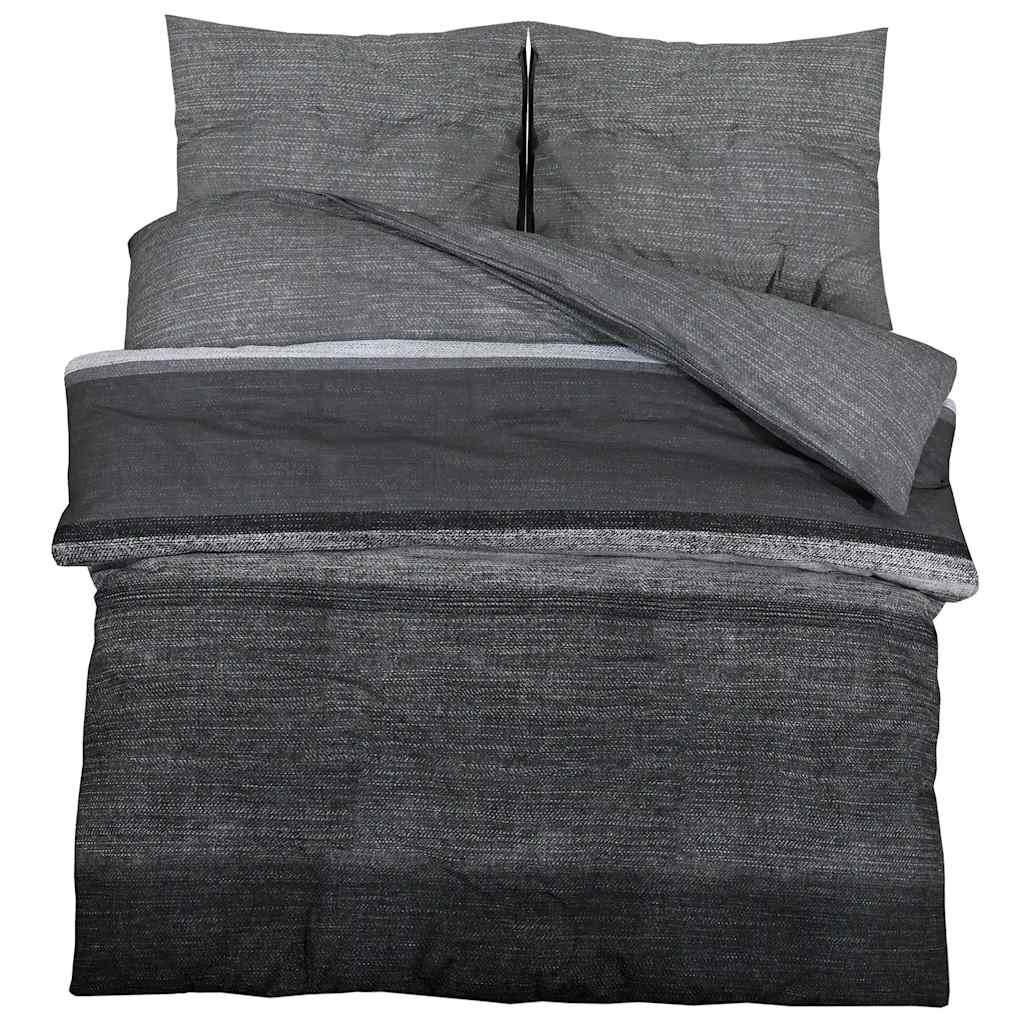 Set Copripiumino Grigio Scuro 200x200 cm Cotone 100%