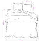 Set Copripiumino Grigio Scuro 200x200 cm Cotone 100%