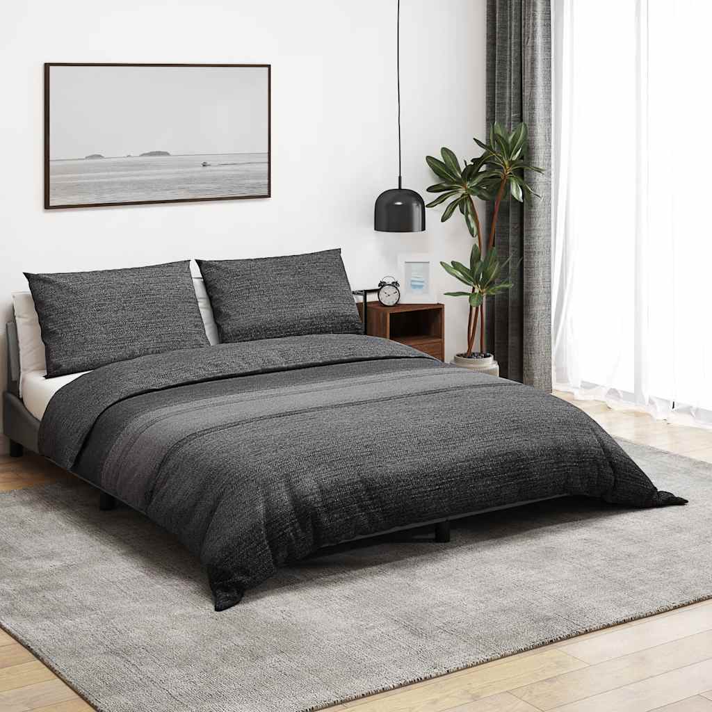 Set Copripiumino Grigio Scuro 200x200 cm Cotone 100%