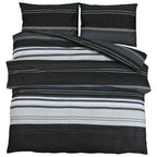 Set Copripiumino Nero e Bianco 155x220 cm Cotone 100%
