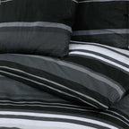 Set Copripiumino Nero e Bianco 155x220 cm Cotone 100%