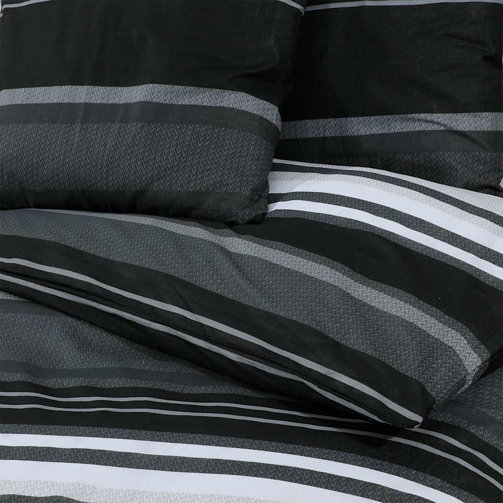 Set Copripiumino Nero e Bianco 155x220 cm Cotone 100%