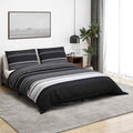 Set Copripiumino Nero e Bianco 155x220 cm Cotone 100%