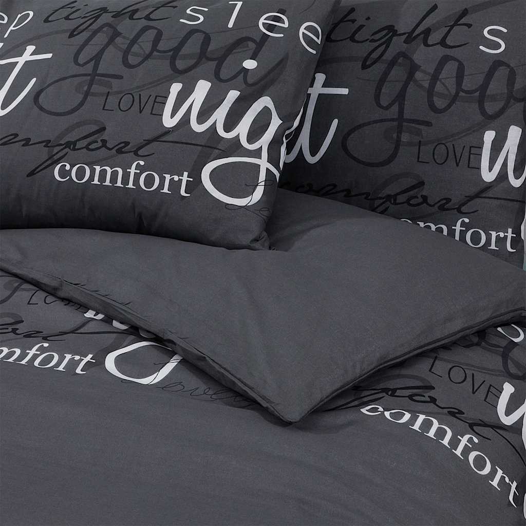 Set Copripiumino Nero 240x220 cm in Cotone 100%