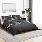 Set Copripiumino Nero 260x240 cm in Cotone 100%