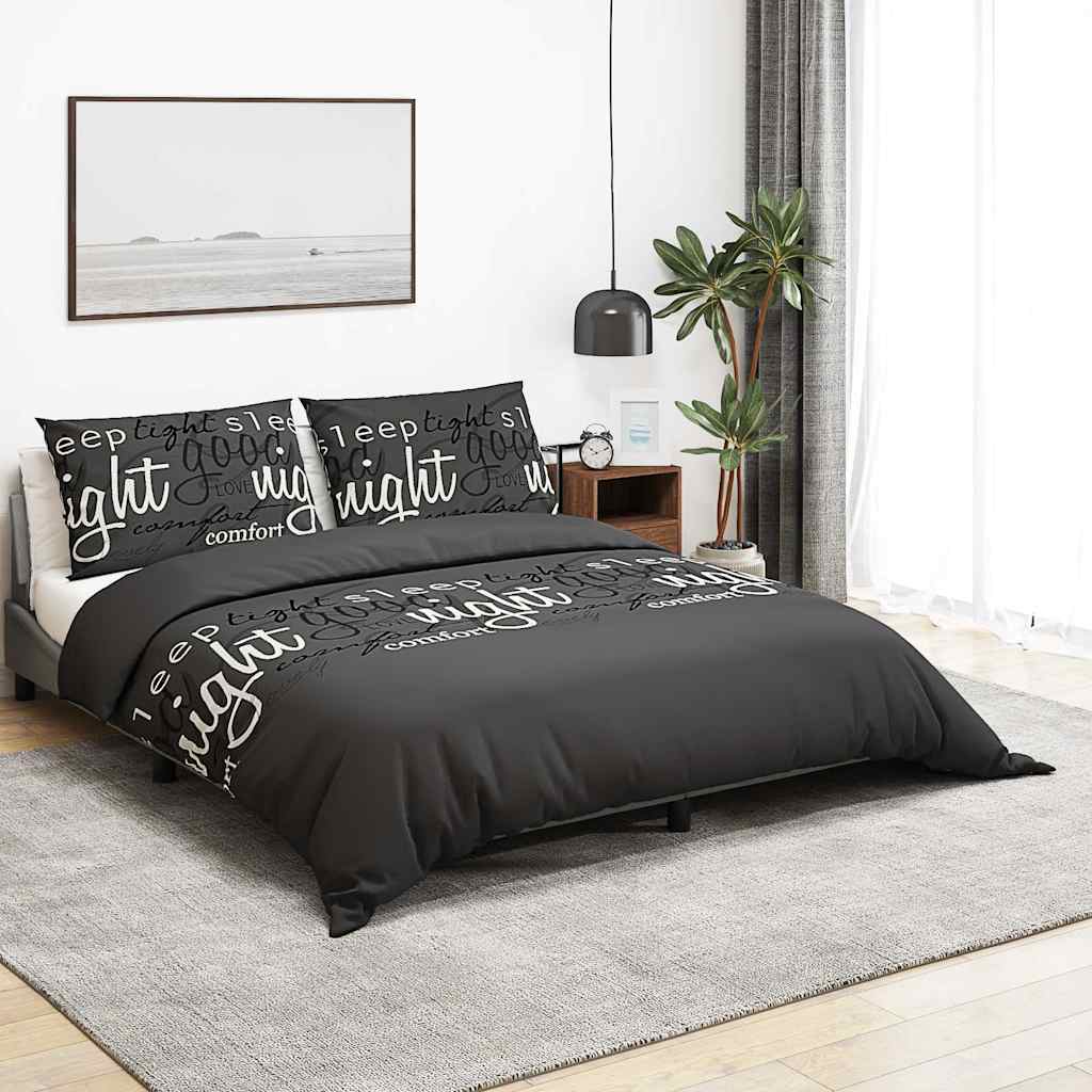 Set Copripiumino Nero 260x240 cm in Cotone 100%