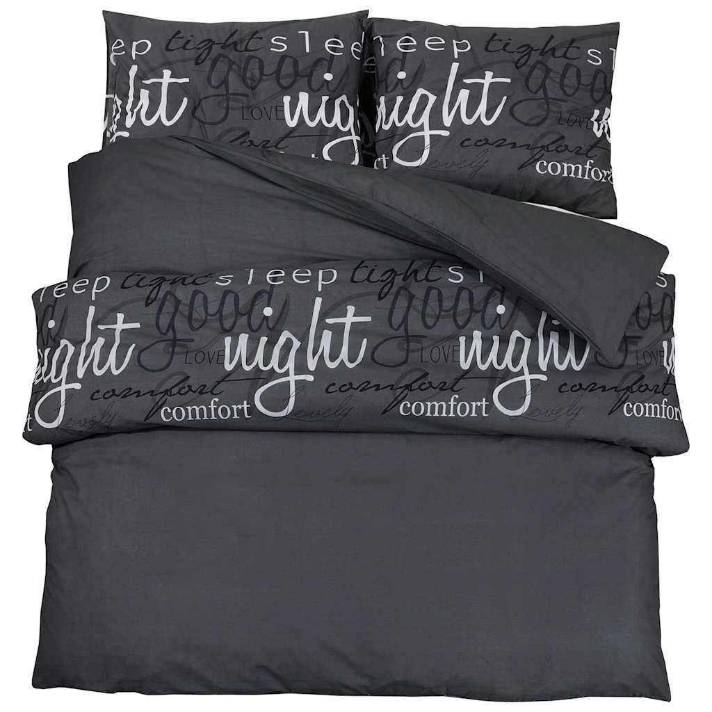 Set Copripiumino Nero 135x200 cm Cotone 100%