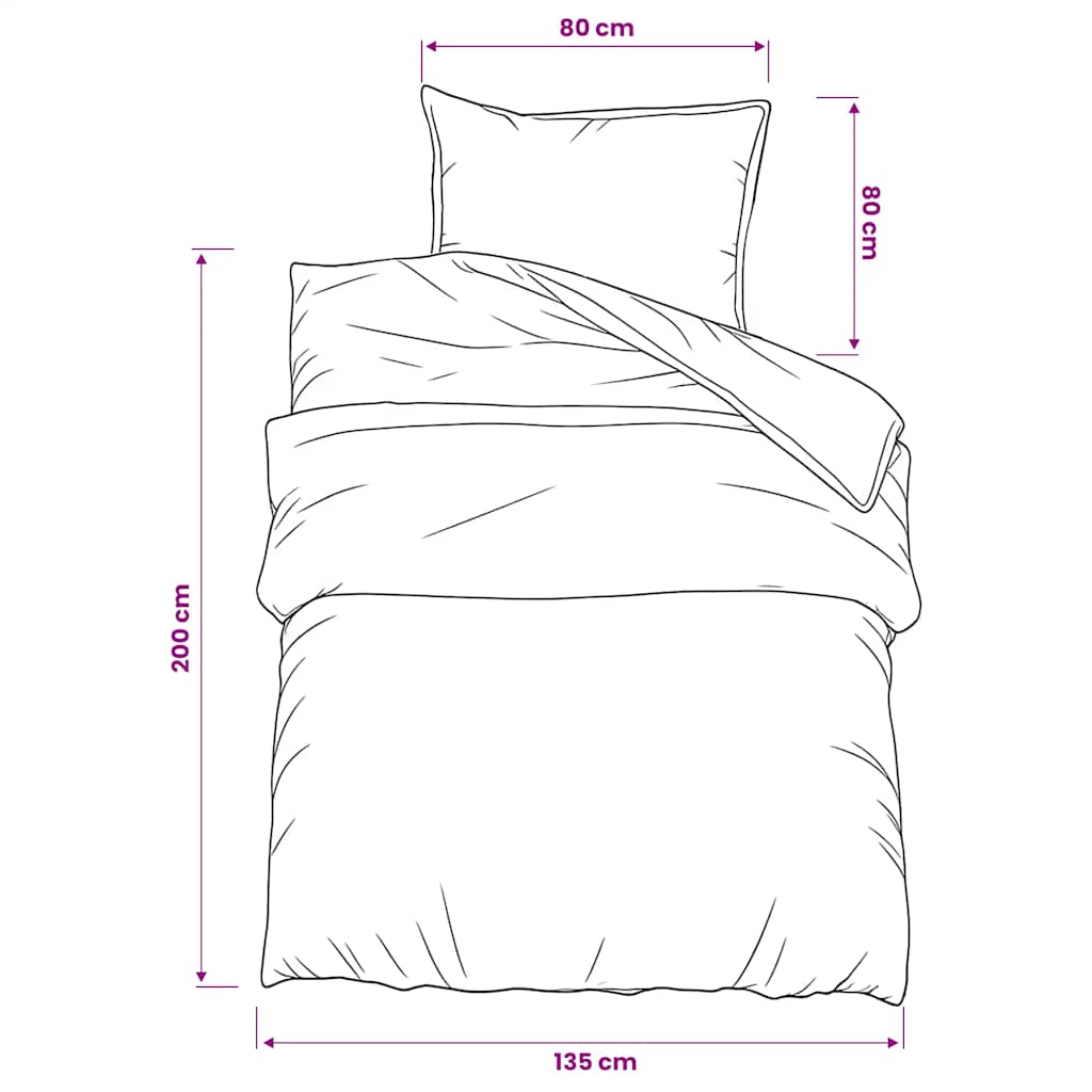 Set Copripiumino Nero 135x200 cm Cotone 100%