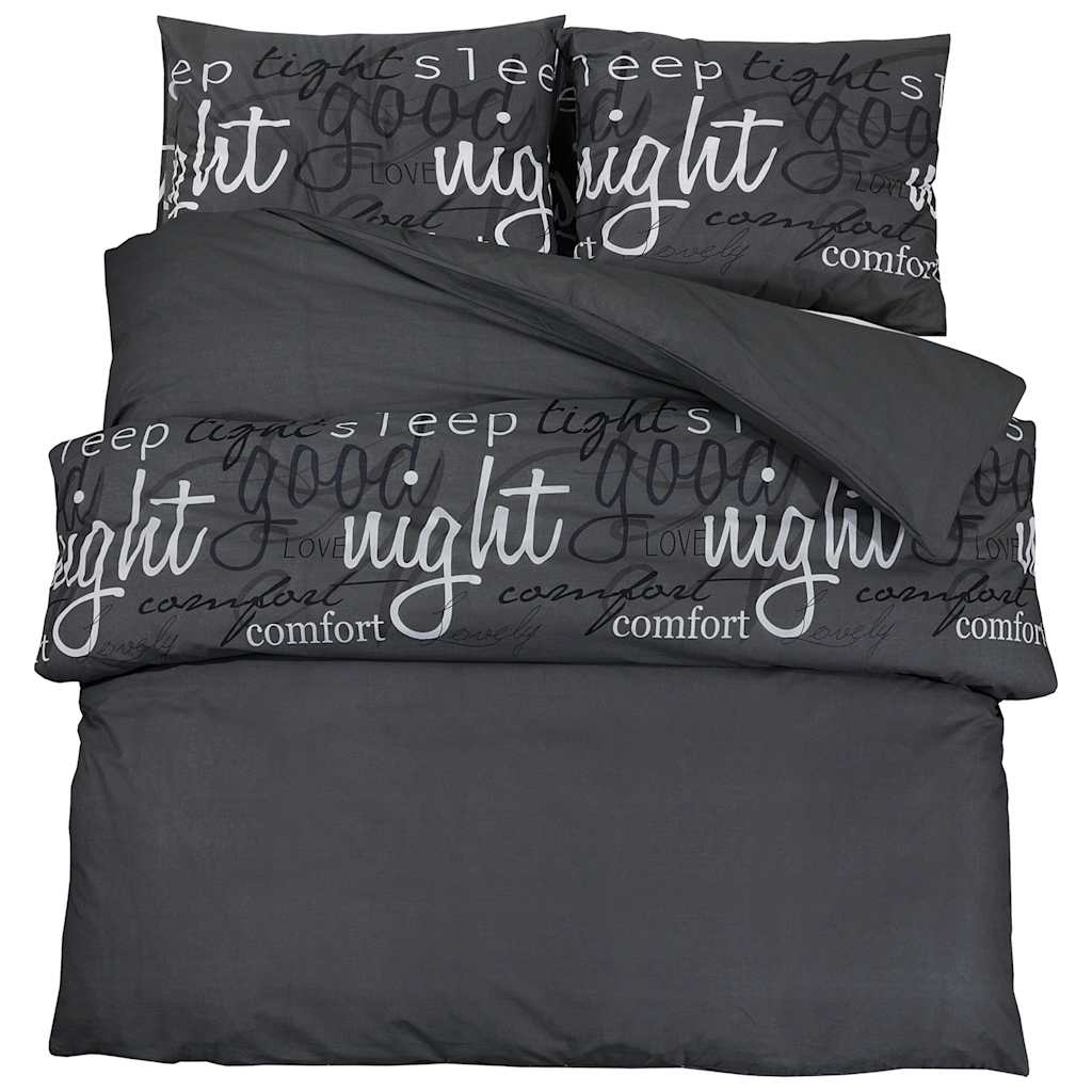 Set Copripiumino Nero 155x220 cm Cotone 100%