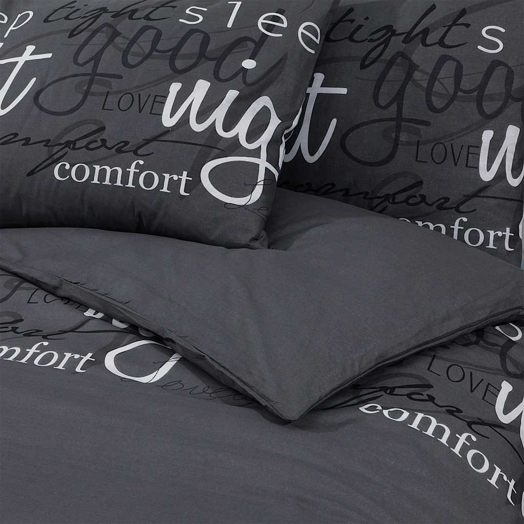 Set Copripiumino Nero 155x220 cm Cotone 100%