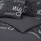 Set Copripiumino Nero 155x220 cm Cotone 100%