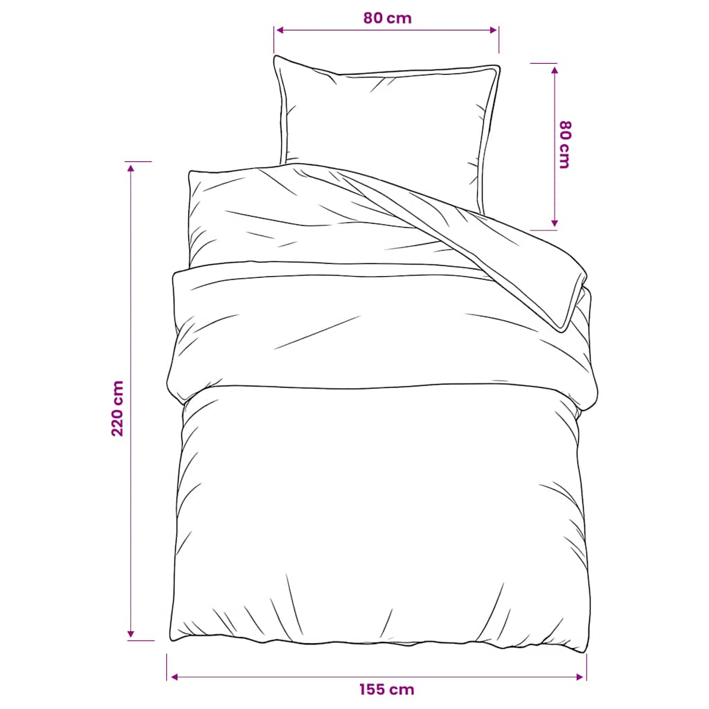 Set Copripiumino Nero 155x220 cm Cotone 100%
