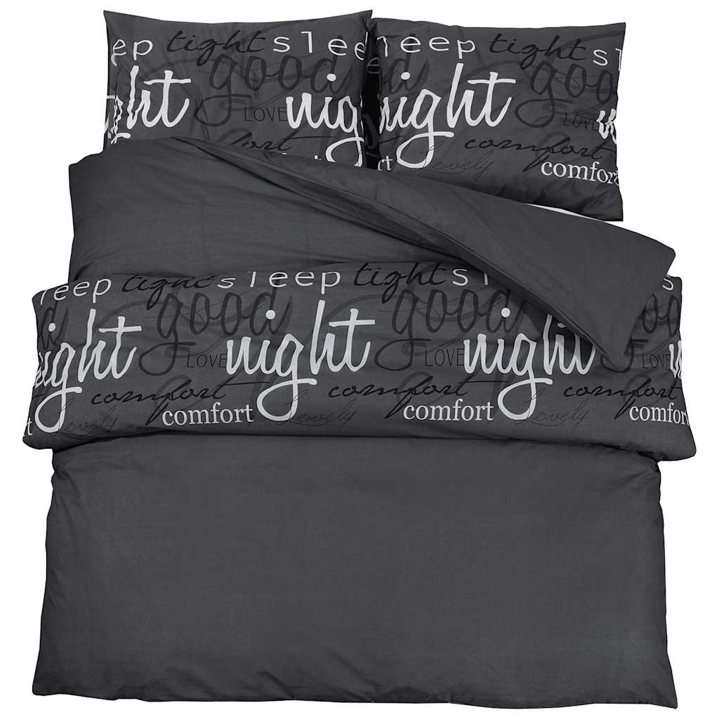 Set Copripiumino Nero 140x200 cm Cotone 100%