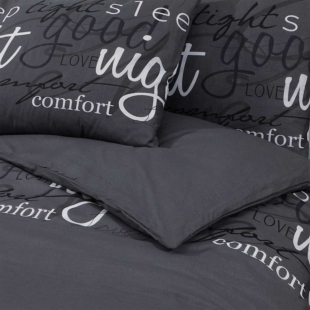Set Copripiumino Nero 140x200 cm Cotone 100%