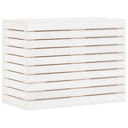 Cesto per Bucato Bianco 88,5x44x66 cm Legno Massello Pino